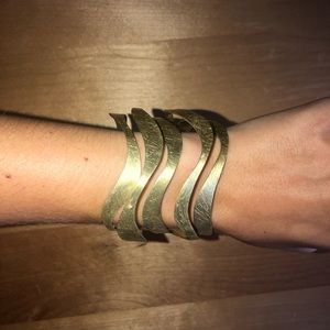 Gold Wave Bracelet Cuff